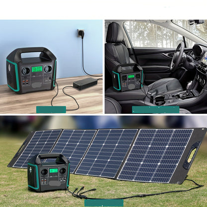 Draagbare Power Station – Mobiele Accu – Energieopslag – 725.6Wh - Zonne-Generator – Camping Stroom – 1000W Continu Vermogen – 200W Zonnepaneel