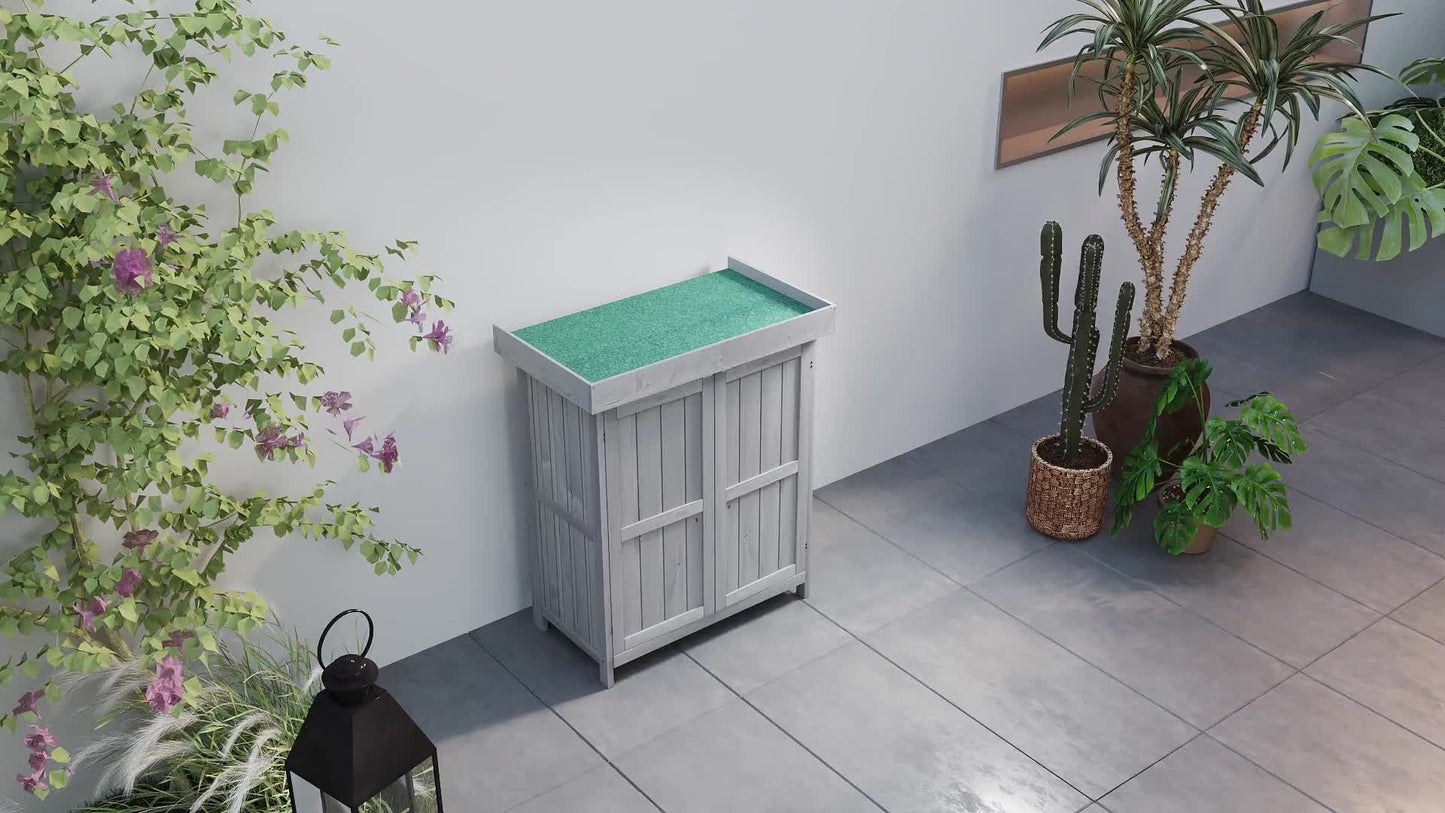 Tuinkast – Tuinkastje – Tuinschuur – Tuinberging – Buitenkast – Massief Vurenhout – Waterafstotend Dak Met Bitumenlaag – Compact 74x43x88 cm