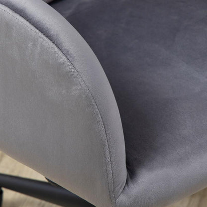 Draaifauteuil – Fauteuil – Bureaustoel – Loungestoel – Relaxstoel – Verstelbare Armleuningen – Velvet Bekleding – Draagvermogen 120 kg – Grijs
