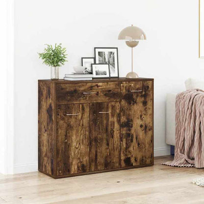 Opbergkast – Dressoir – Kast – Schoenenkast – Bergkast – Rook Eiken – Stevig Meerlagenhout – Ventilatiefunctie – Compact 88x30x70 cm