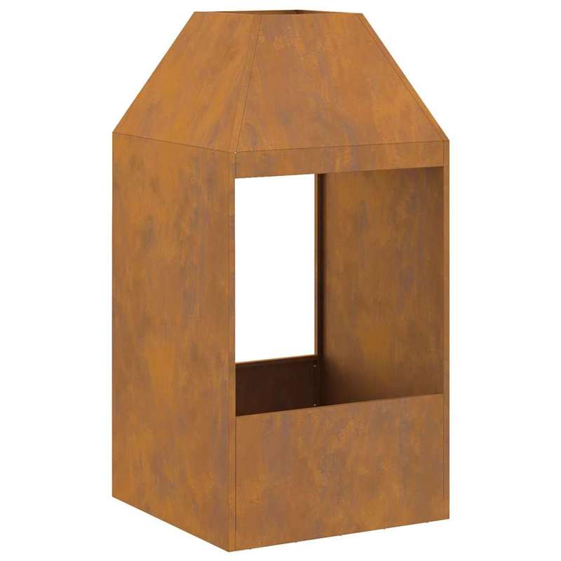 Fire Pit Brown 50 x 50 x 100cm Corten Steel - This Stylish Rectangular Outdoor Fire Pit Provides Warmth and Ambiance on Chilly Evenings. Durable Build for Long-Lasting Use, Eliminating Worries About Wear and Tear. Perfect Cho