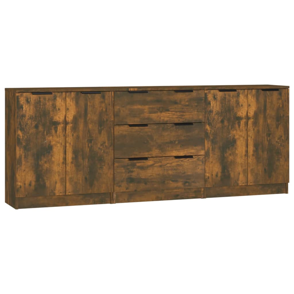 Dressoirkast – Sideboard – Opbergkast – Wandkast – Kast Smoked Oak – Duurzaam Hout – 3-Laags Design