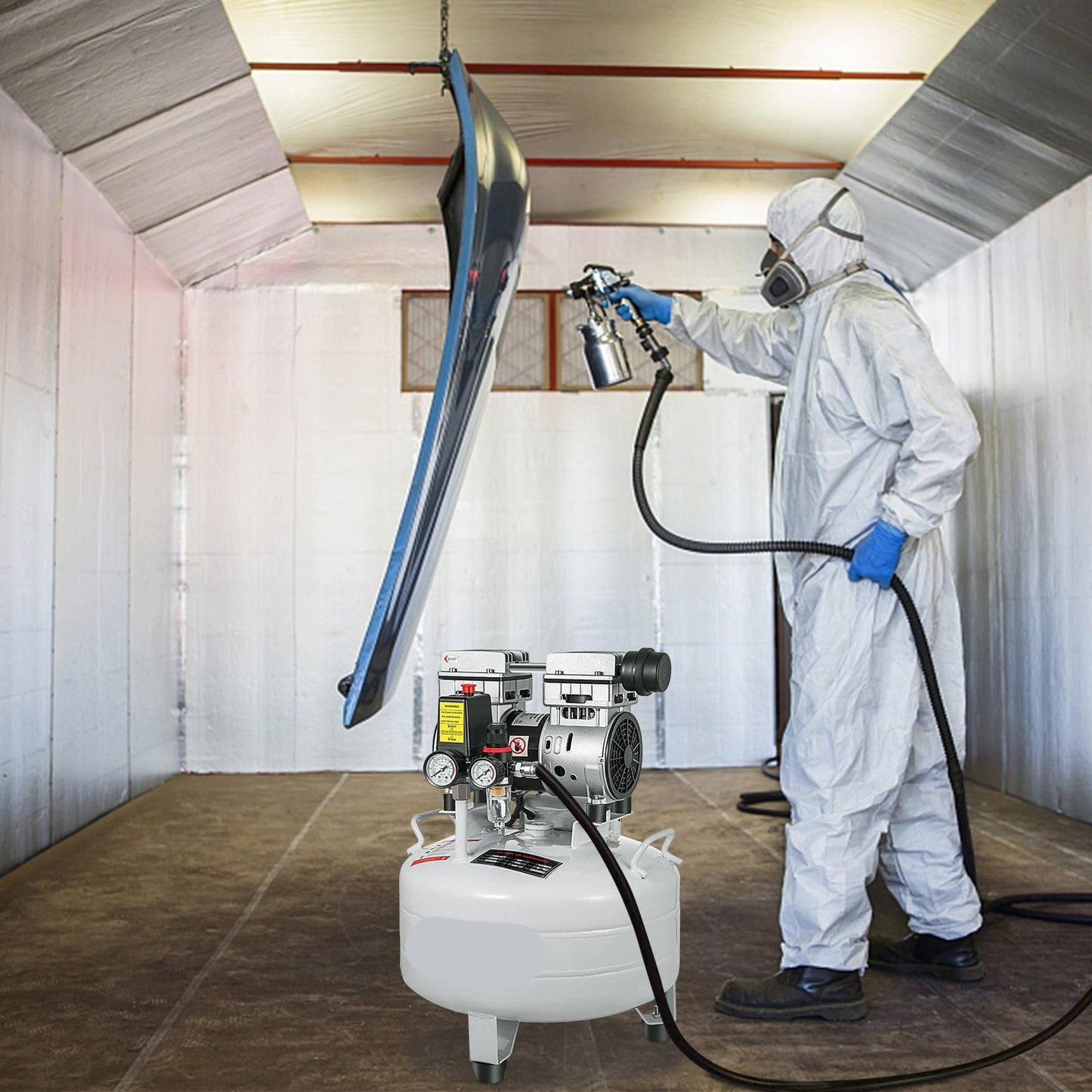 Luchtcompressor – Olievrij – Stil – Compact – Draagbaar – 30 Liter Tank – 850W Krachtige Motor - QUORE
