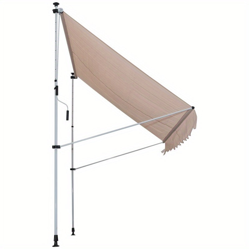 Inklapbaar Zonnescherm – Terrasscherm – Balkonzonnescherm – Schaduwdoek – Uittrekbaar Scherm – Verstelbaar In Hoogte – Aluminium Frame – 200x150 cm Creme Wit