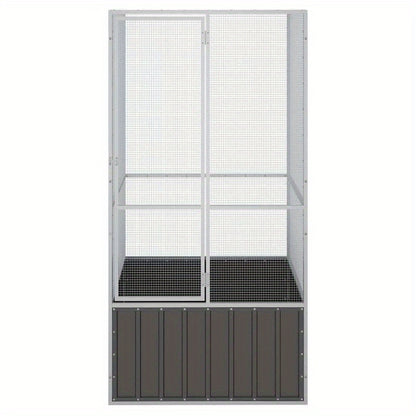 Black Stainless Steel Small Animal Cage - 111x107x211.5cm, Ventilated Mesh Design with Safety Ventilation, Durable Metal Construction for Rabbits, Guinea Pigs, Hamsters & Small Pets, Pet Cage, Pet Habitat, Sturdy Pet Cage, Se