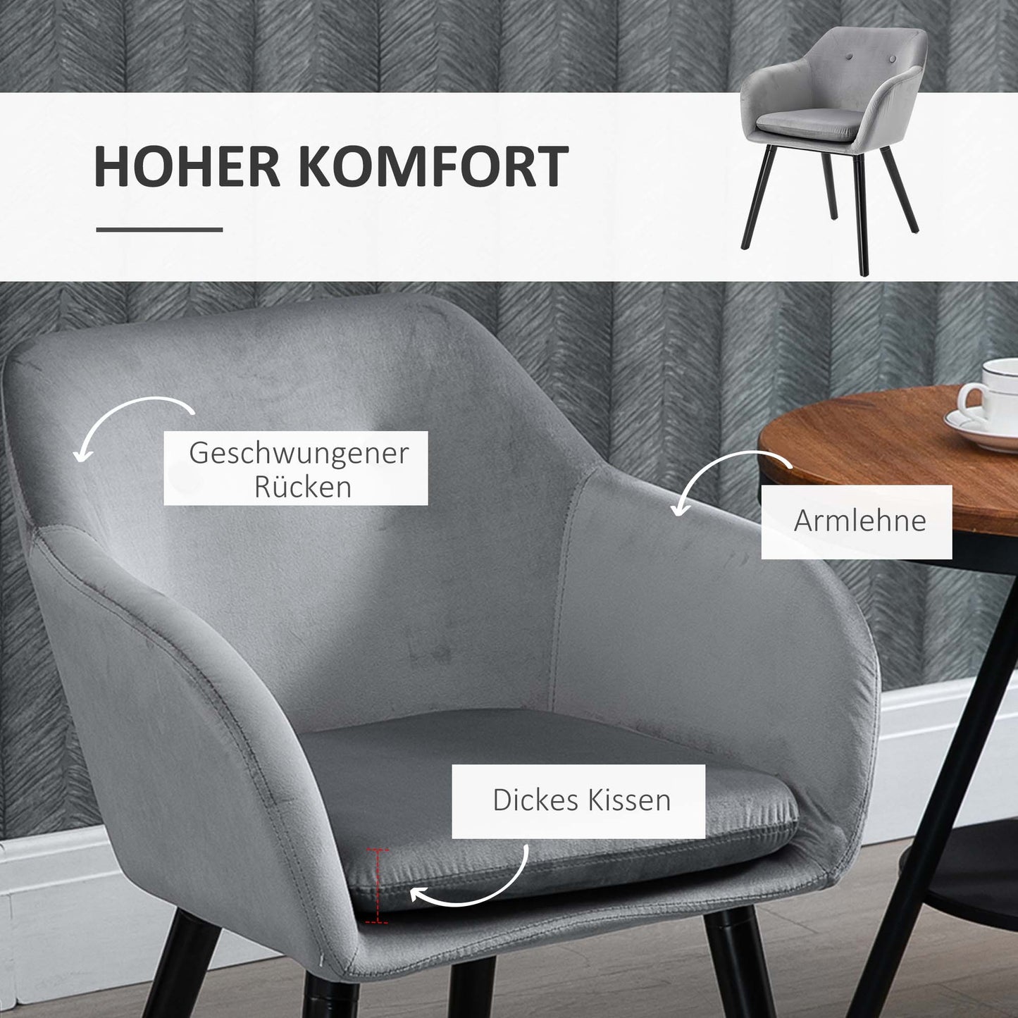Eetkamerstoelen – Stoelen – Dining Stoelen – Keukenstoelen – Velours Stoelen – Set Van 2 – Fluweelachtige Bekleding – Beukenhouten Poten