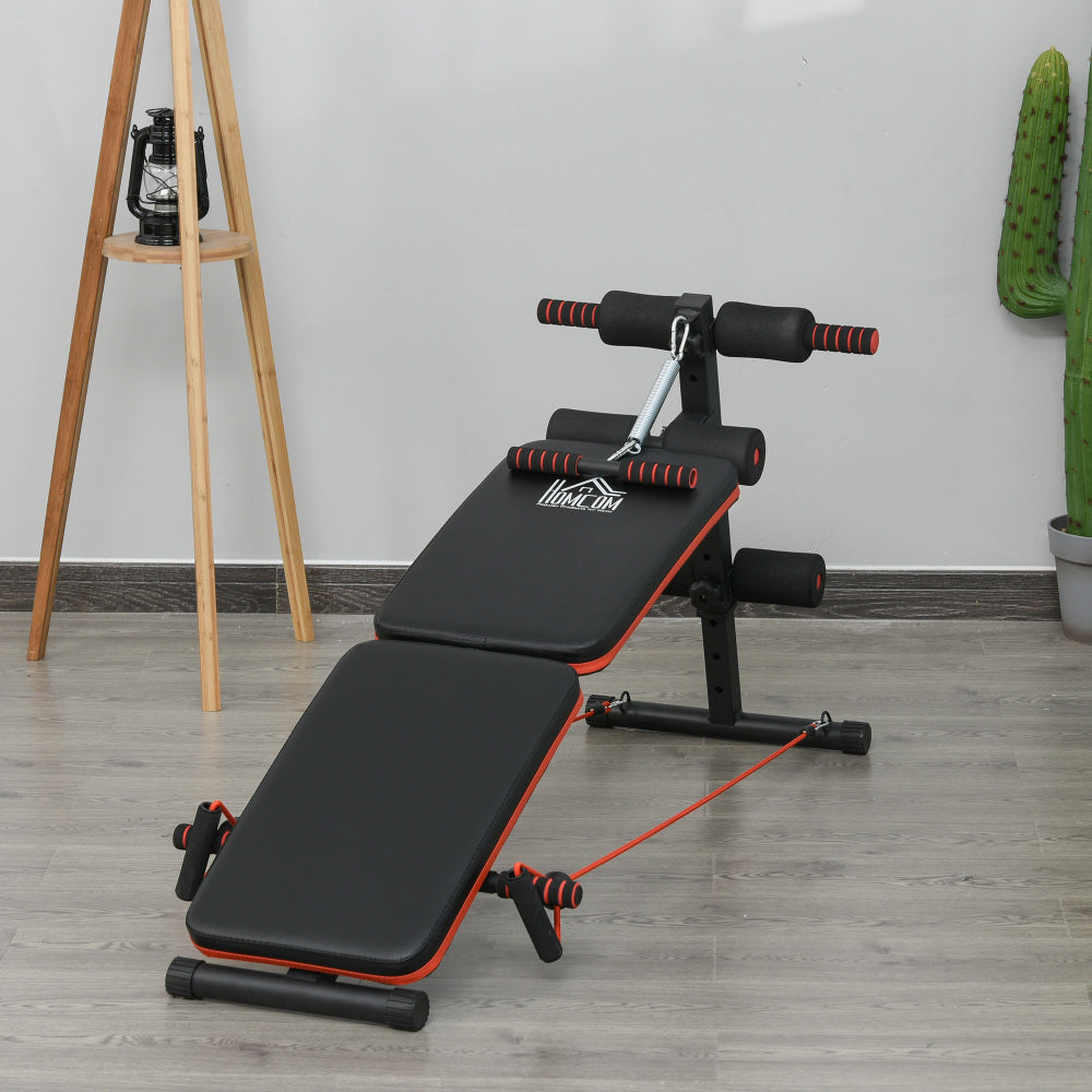 Sit-up Bank – Bauchtrainer – Trainingsbank – Fitnessbank – Core Trainer – Verstelbaar & Inklapbaar – Stalen Constructie – 110 kg Draagkracht
