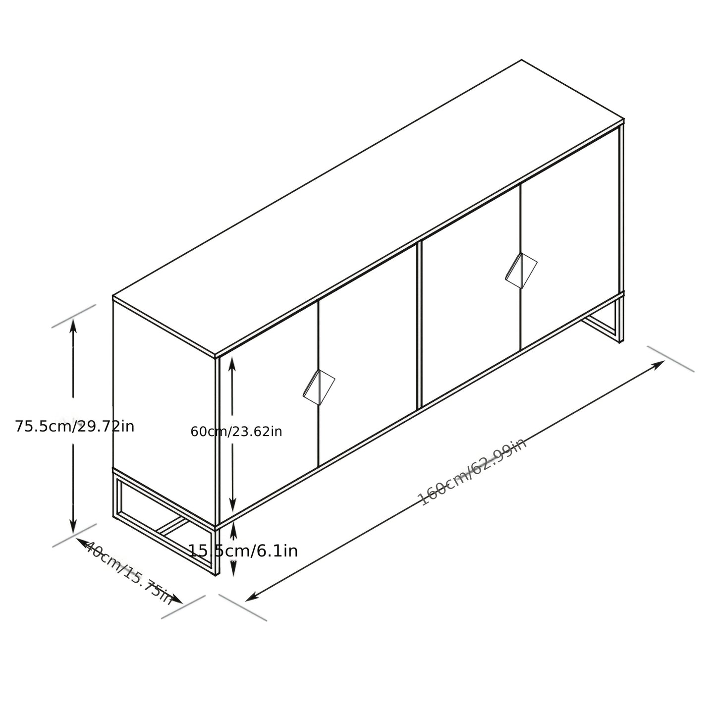 Salontafel – Koffietafel – Tafel – Woonkamertafel – Opbergtafel – Modern Glass Blad – Ruimtebesparend Ontwerp – Wit