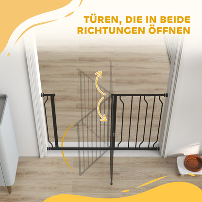 Hondenrek – Hondenhek – Veiligheidshekje – Traphekje – Dierenhek – Verstelbaar 75-115 cm – Stalen Frame met ABS – Klembevestiging – Zwart