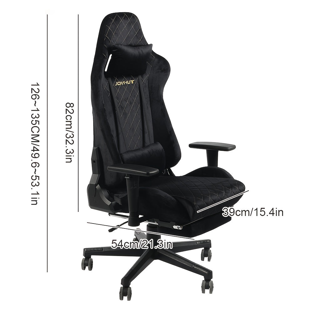 Gamingstoel – Gamestoel – Gaming Chair – Game Stoel – Bureaustoel – Ergonomisch Design – Verstelbare Hoogte 8cm – Met Voetensteun – Vintage Flannel