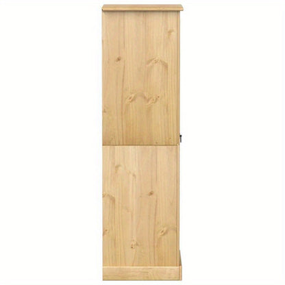 Kledingkast – Garderobekast – Opbergkast – Linnenkast – Kast Bruin – Massief Dennenhout – Compact 55x50x170 cm – Vrijstaand Met Lade & Legplanken