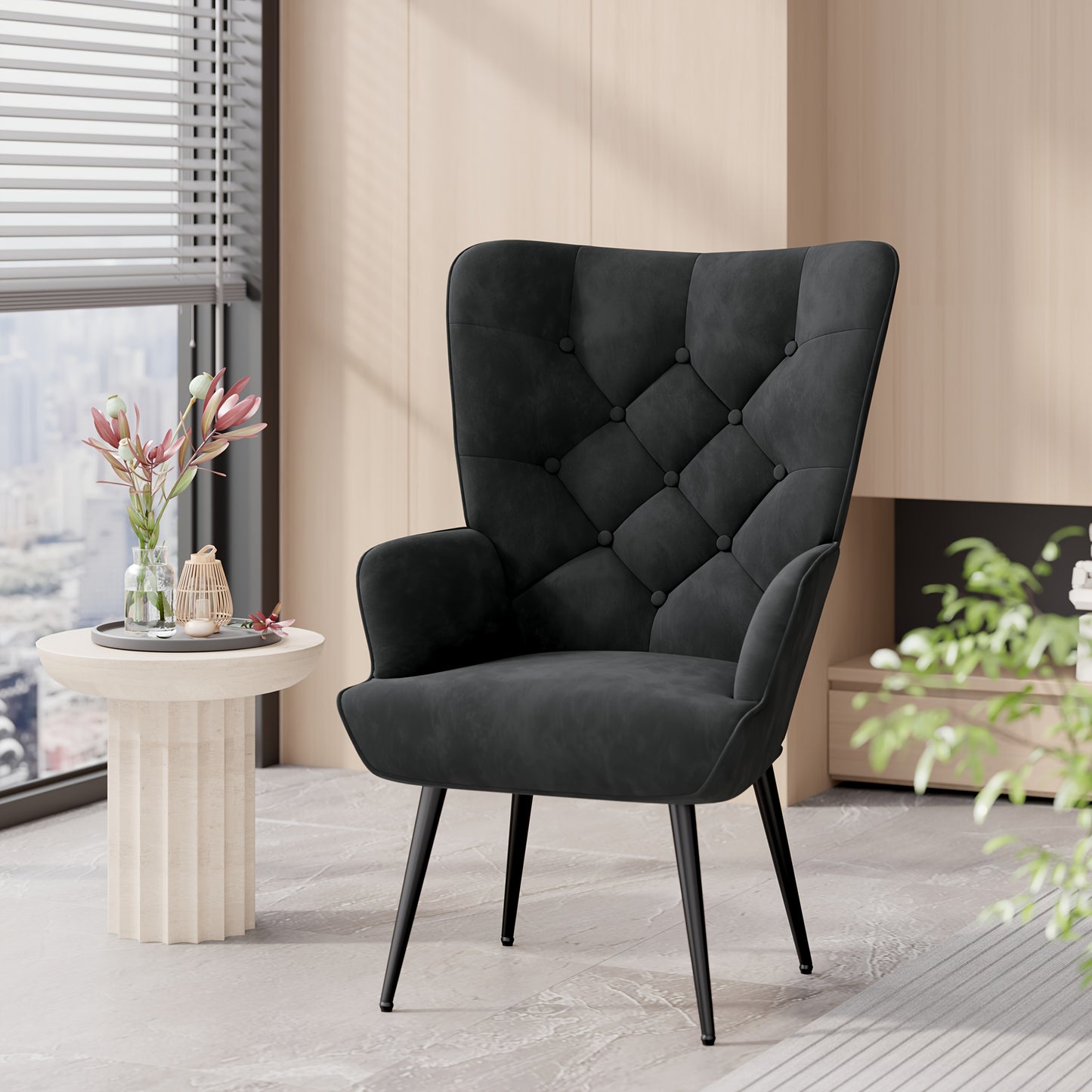 Fauteuil – Lounge Chair – Draaifauteuil – Relaxstoel – Schommelstoel – Scandinavisch Design – Gestoffeerd Met Metalen Poten – Maximale Draagkracht 150 Kg