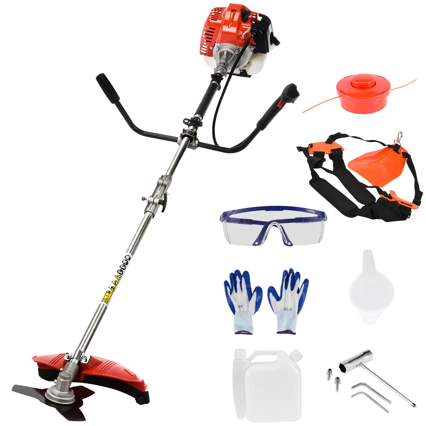 Grasmaaier – Grasmaaier – Grasmaaier Draadloos – Robotmaaier – Grasmaaier Machine – 2-in-1 Benzine Aangedreven – 179,98 cm Maaibreedte – Rugzak Design & Eenvoudig Startmechanisme