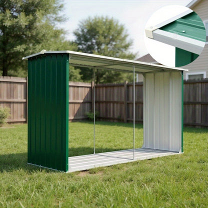 Houtopslag – Brandhoutrek – Houtberging – Haardhoutrek – Houtrek – Gegalvaniseerd Staal – Groot 330x84x152 cm – Weerbestendig Met Verhoogde Vloer