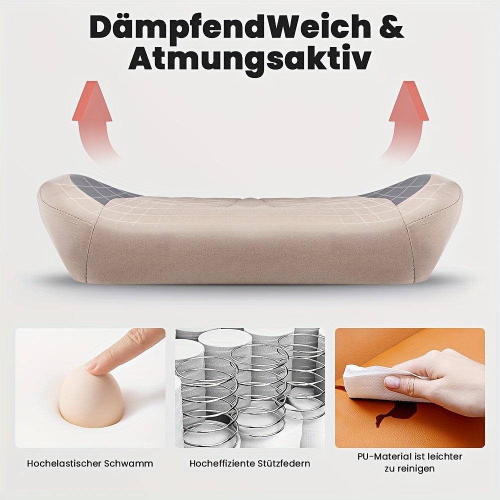 Gamingstoel – Gamestoel – Gaming Chair – Game Stoel – Bureaustoel – Ergonomisch Ontwerp – Verstelbare Voetensteun & Hoofdsteun – Beige Met Lendensteun