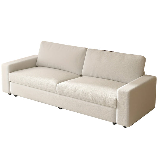 2-Zits Bank – Tweezitsbank – Slaapkamerbank – Woonkamerbank – Loungebank – Crèmekleurig Beige – Extra Lang Zitvlak – Zachte Armleuningen