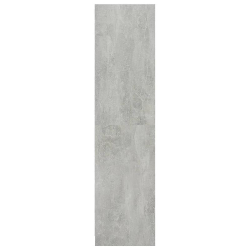 Kast – Opbergkast – Garderobekast – Kledingkast – Dichte Kast – Betongrijs – Bewerkt Hout – 50x50x200 cm – Stevig & Duurzaam