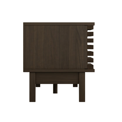 TV Console with One Drawer and Three Doors | Vintage Wood Finish, Metal Construction, Unique Design