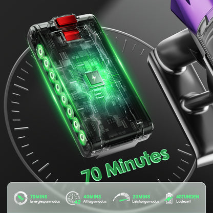 Stofzuiger – Steelstofzuiger – Zakloze Stofzuiger – Draadloze Stofzuiger – Handstofzuiger – Krachtige Zuigkracht 46 kPa – 70 Minuten Batterijduur Met LED Display