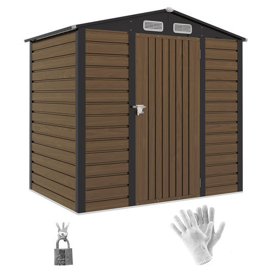 Tuinhuisje – Tuinberging – Tuinschuur – Berging – Tuinkast – Stalen Tuinhuisje Met Eiken Afwerking – Ventilatieopeningen – 2,27 m² Opbergruimte
