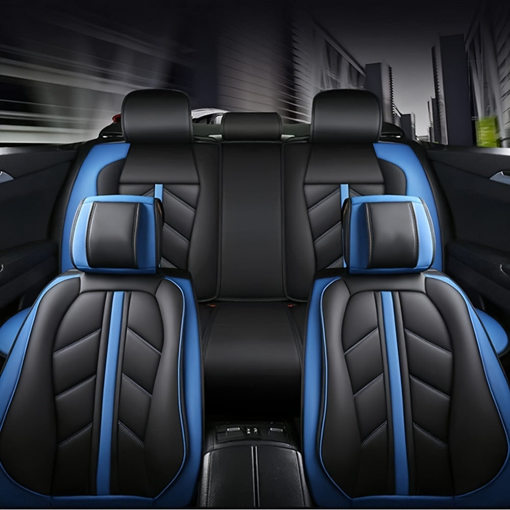 Autostoelhoes – Stoelhoes Auto – Autostoelhoes – Stoelbekleding Auto – Auto Interieur Bescherming – Universele Pasvorm – PU Leer Met Schuimvulling – Comfortabel Voor Alle Seizoenen – Complete Set Voor 5 Zits Auto