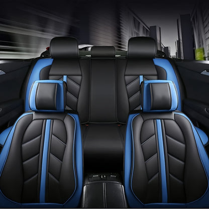 Autostoelhoes – Stoelhoes Auto – Autostoelhoes – Stoelbekleding Auto – Auto Interieur Bescherming – Universele Pasvorm – PU Leer Met Schuimvulling – Comfortabel Voor Alle Seizoenen – Complete Set Voor 5 Zits Auto