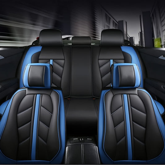 Autostoelhoes – Stoelhoes Auto – Autostoelhoes – Stoelbekleding Auto – Auto Interieur Bescherming – Universele Pasvorm – PU Leer Met Schuimvulling – Comfortabel Voor Alle Seizoenen – Complete Set Voor 5 Zits Auto