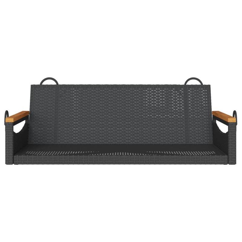 Tuinstoel – Loungestoel – Buitenstoel – Patio stoel – Ligstoel – Ergonomische Rugleuning – Extra Lange Zitting 109x62x40 cm – Duurzame Gevlochten Resin Constructie – Schommelfunctie – Weerbestendig – Met Metalen Kettingen