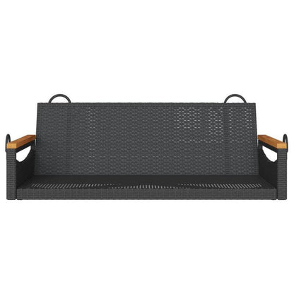 Tuinstoel – Loungestoel – Buitenstoel – Patio stoel – Ligstoel – Ergonomische Rugleuning – Extra Lange Zitting 109x62x40 cm – Duurzame Gevlochten Resin Constructie – Schommelfunctie – Weerbestendig – Met Metalen Kettingen