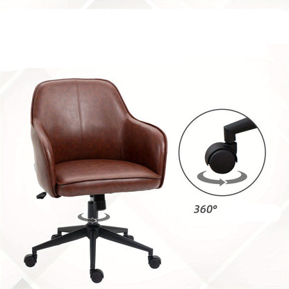 Bureaustoel – Kantoorstoel – Bureaustoelen – Bureau Stoel – Office Chair – Verstelbaar – Schommel­functie – Hardhouten Frame – Bruin Kunstleer – Max. 120 kg