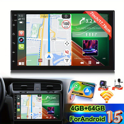 Car Multimedia Speler – Autoradio – Navigatiesysteem – Touchscreen Stereo – Inbouw Radio – 7 Inch HD IPS Scherm – Draadloze CarPlay & Android Auto – Qualcomm Snapdragon 8-Core Processor