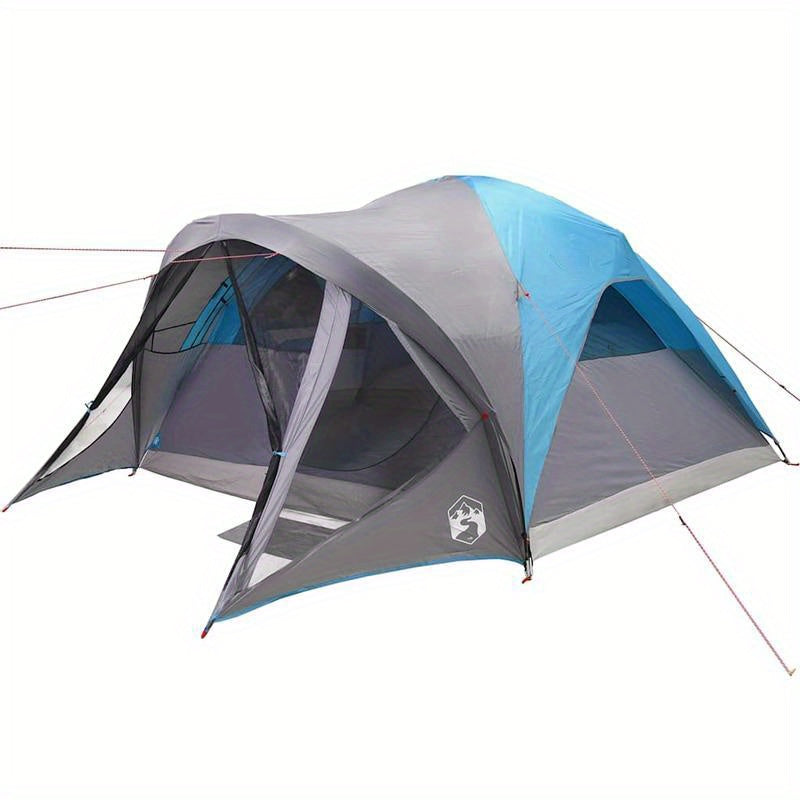 Speeltent – Kindertent – Speelhuisje – Kampeertent – Familietent – Voor 6 Personen – Waterafstotend Polyester – Stevige Glasvezelstokken – Blauw