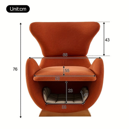 Fauteuil – Relaxfauteuil – Loungefauteuil – Leunstoel – Zithoekstoel – Oranje Kleur – Vast Rugleuning – Zacht Katoenen Zitkussen – Met Opbergruimte – Makkelijk Schoon Te Maken