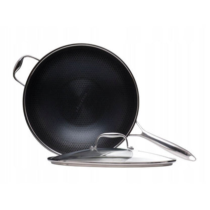 Wok with Lid, Cohersen Black Cube, 32cm, 5.1L, Non-Stick Coating