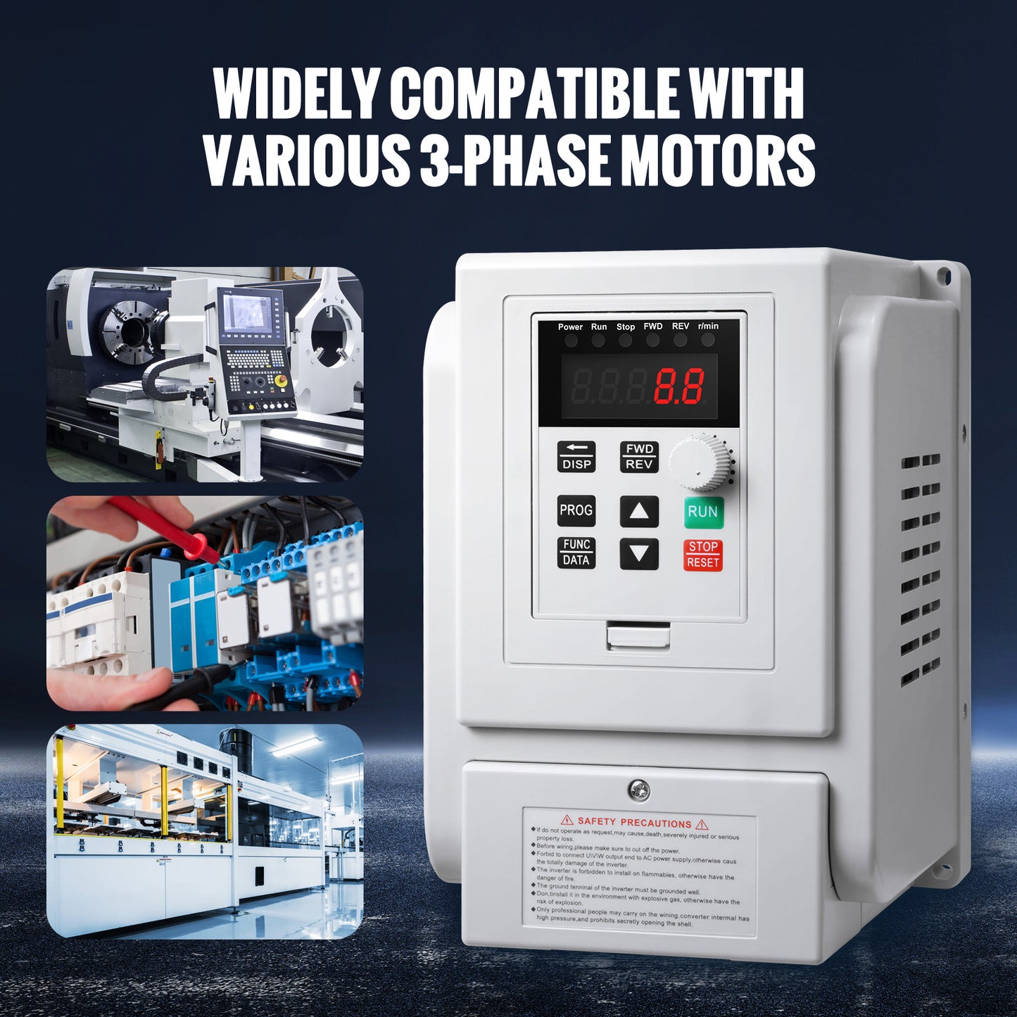 Frequentieregelaar – VFD – Variabele Snelheidsregelaar – Motorcontroller – Toerentalregelaar – 4 kW Vermogen – 0-400 Hz Frequentiebereik
