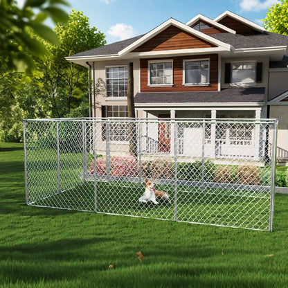 Hondenhok – Hondenren – Hondenkooi – Dierverblijf – Hondenhek – Gegalvaniseerd Staal – 200x150x150 cm – Veilig Met Slot