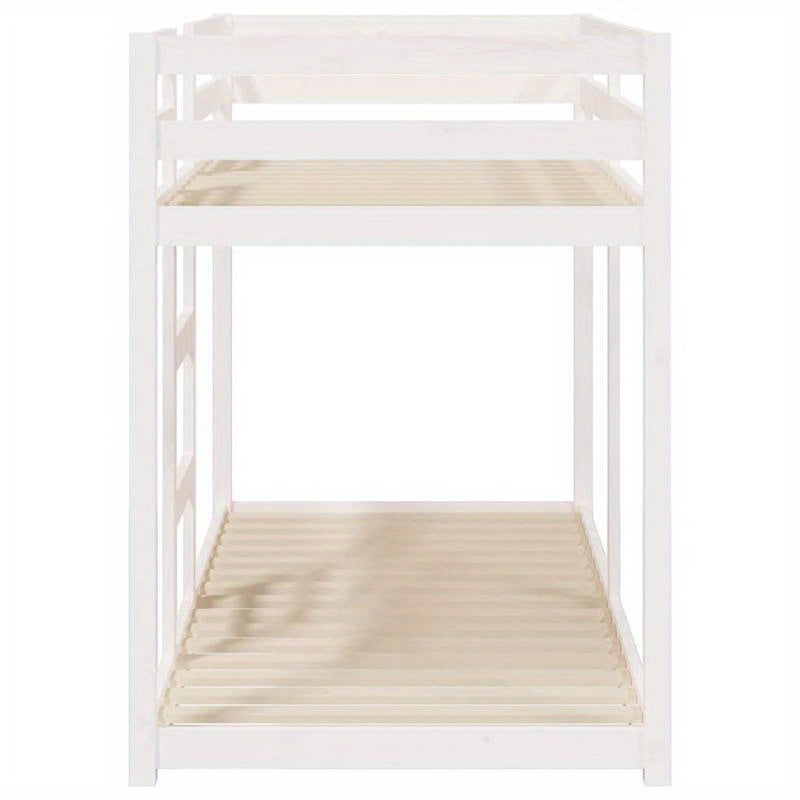 Stapelbed – Hoogslaper – Bunkbed – Kinderbed – Mezzanine Bed – Wit – 75x190 cm – Massief Grenenhout