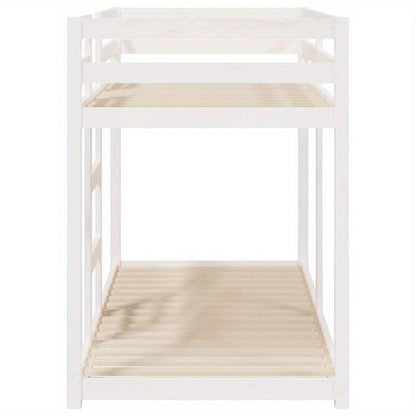 Stapelbed – Hoogslaper – Bunkbed – Kinderbed – Mezzanine Bed – Wit – 75x190 cm – Massief Grenenhout