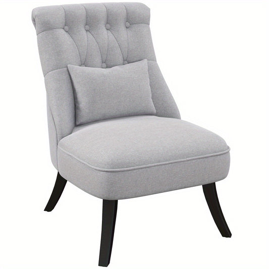 TV-stoel – Relaxstoel – Fauteuil – Leunstoel – Zitstoel – Linnen Bekleding – Verhoogde Voetensteun – Compact Formaat 52,5x69x77 cm