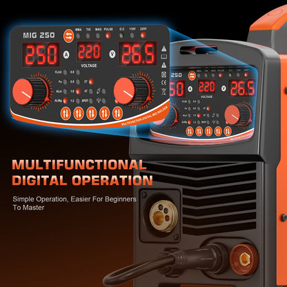 6-in-1 Lasmachine – MIG Lasapparaat – Elektrode Lasmachine – TIG Lasser – Puntlasmachine – Lichtgewicht & Compact – Snelle Draadvoeding & Gasdetectie