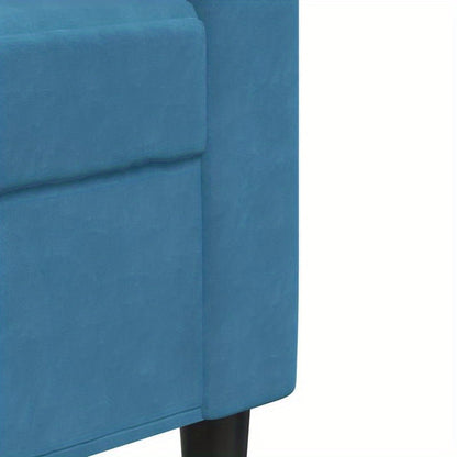 Bankbed – Slaapbank – Bedbank – 2-Zits Sofa Bed – Logeerbed – Lichtblauw Getuft – Hardhouten Frame – Compact Ruimtebesparend Ontwerp – Direct Gebruiksklaar Zonder Montage