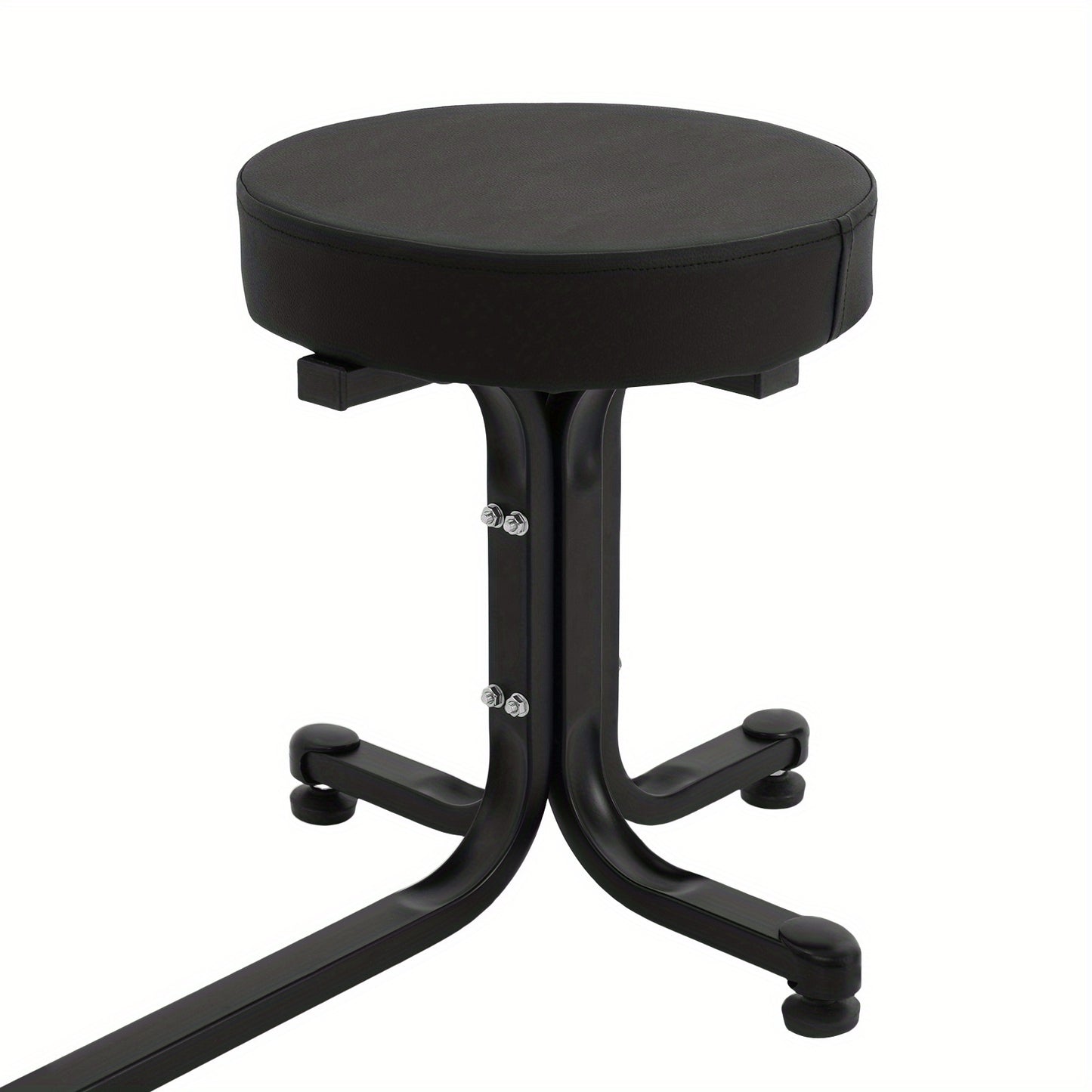 Pedicurekruk – Zadelkruk – Voetensteun – Nagelkruk – Werkkruk – Verstelbare Hoogte – Stevig Metalen Frame – Comfortabel PU-Leren Zitvlak – Max. Belastbaarheid 99,7 kg – Zwart