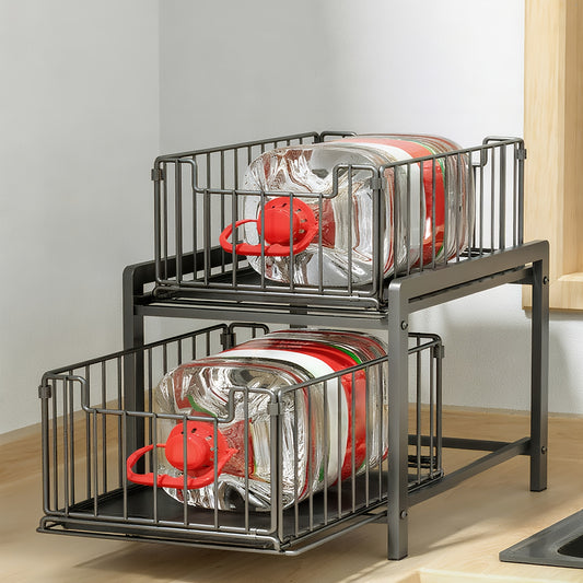 Pull-Out Shelf Organizer, 26x37x39cm Slide Out Cabinet Storage Rack for Kitchen Corner, Bathroom, Pantry & Office, Space Saving Solution, Kitchen Shelf Organizers And Storage, Kitchen Organizers And Storage, Kitchen Organizat