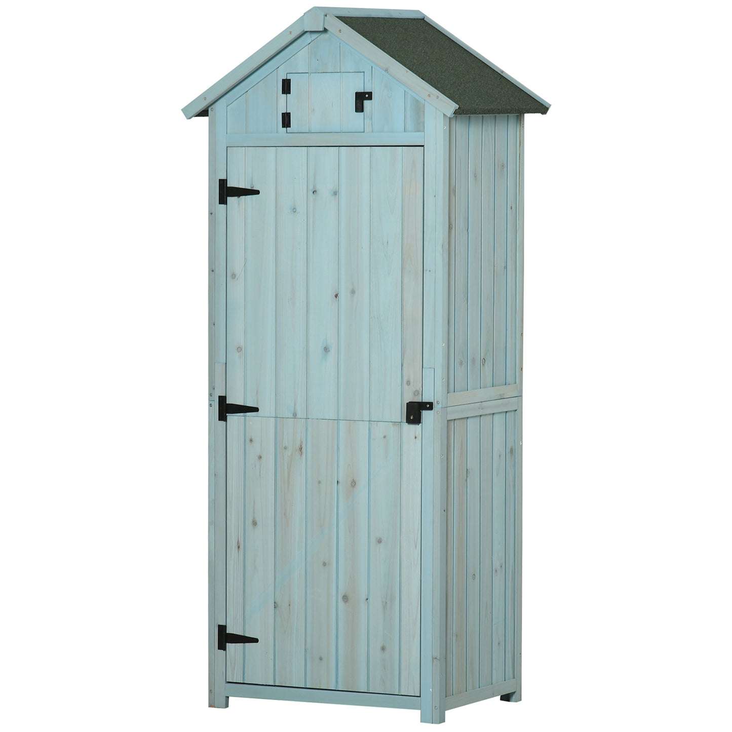 Tuinhuisje – Tuinschuur – Berging – Opbergkast – Gereedschapsschuur – Behandeld Grenenhout – Waterdicht Bitumen Dak – Compact 77x54x179 cm – Blauw