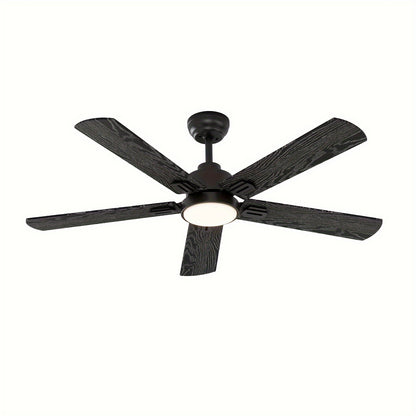 Plafondventilator – Ventilator – Plafondventilator Met Licht – Ventilator Met LED – Silent Fan – Matzwart – 132 cm – 6 Snelheden Reversibele DC Motor