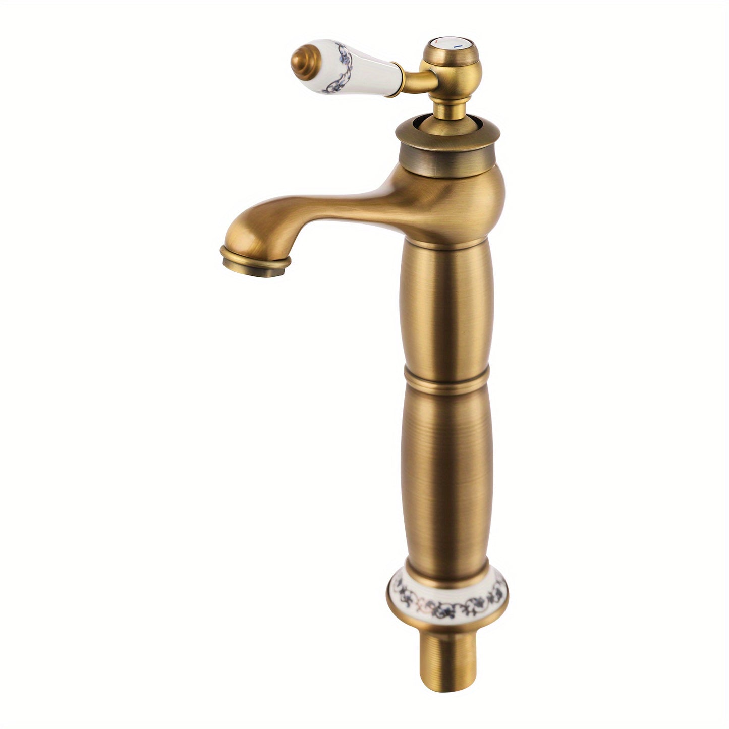 Badkraan – Badmengkraan – Thermostaatkraan – Mengkraan – Vintage Kraan – Gouden Messing Afwerking – Keramisch Hendel – Uitloop 22,5 cm