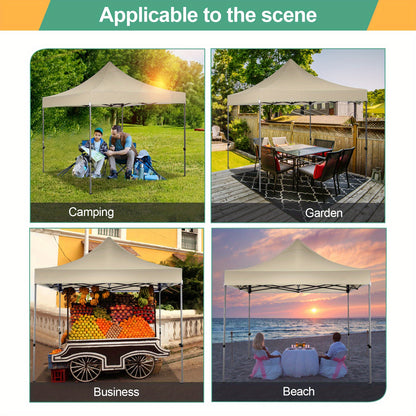 3.05x3.05meter Foldable Pop-Up Canopy with 4 Side Walls, Commercial Heavy Duty Awning, Quick to Set Up, Outdoor Party Tent, Instant Awning with Roller Bag, Suitable for Outdoor Camping, Market Events, Festival Exhibitions