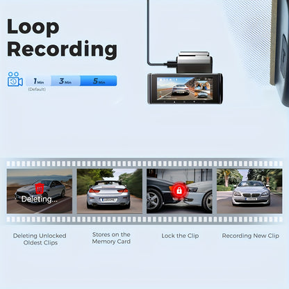 Dashcam – Auto Camera – Video Recorder – 4K Camera – Dual Channel Camera – Zwart – 4K UHD Resolutie – Wi-Fi Verbinding