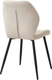 Eetkamerstoelen set van 4 - Rugleuning - Fauteuil - Woonkamerstoelen - Kuipstoelen - Comfi Linnen Stof - Gewatteerde zitting - Metalen poten - Beige