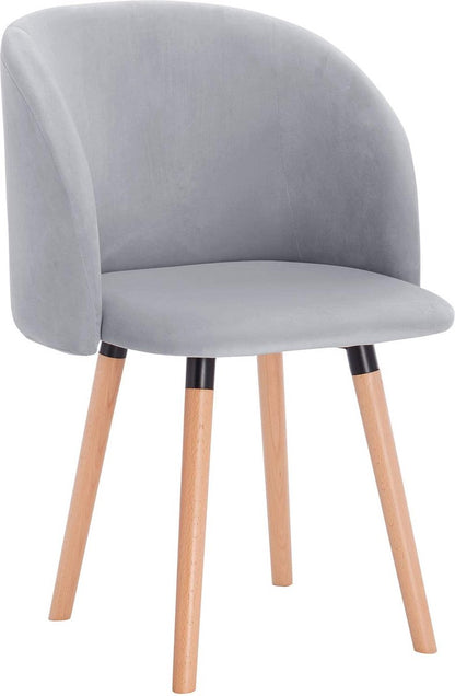 Eetkamerstoel - Keukenstoel - Woonkamerstoel - Gestoffeerde Stoel - Design Stoel met - Armleuningen - Massief Houten Frame - 1x - Grijs